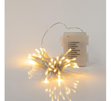 ΣΕΙΡΑ, 24 LED 3mm, ΜΠΑΤΑΡΙΑΣ 3xAA, 8 ΠΡΟΓΡΑΜΜΑΤΑ & ΜΝΗΜΗ, TIMER, ΔΙΑΦΑΝΟ PVC ΚΑΛΩΔΙΟ, ΘΕΡΜΟ ΛΕΥΚΟ LED ANA 10cm, ΠΡΟΕΚΤΑΣΗ ΠΑΡΟΧΗΣ 30cm, IP44 (DISPLAY BOX 24τμχ)