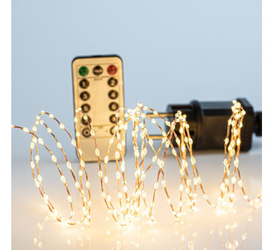 ΣΕΙΡΑ, 300 MINI LED, ΜΕΤΑΣΧΗΜΑΤΙΣΤΗ, 8 ΠΡΟΓΡΑΜΜΑΤΑ & ΜΝΗΜΗ, ΤΗΛΕΧΕΙΡΙΣΤΗΡΙΟ (ON/OFF, TIMER, DIMMER), ΜΠΡΟΝΖΕ ΧΑΛΚΙΝΟ ΚΑΛΩΔΙΟ, ΘΕΡΜΟ ΛΕΥΚΟ LED ANA 1.5cm, ΠΡΟΕΚΤΑΣΗ ΠΑΡΟΧΗΣ 3m, ΙΡ44