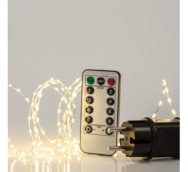 ΣΕΙΡΑ, 300 MINI LED, ΜΕΤΑΣΧΗΜΑΤΙΣΤΗ, ΤΗΛΕΧΕΙΡΙΣΤΗΡΙΟ (ON/OFF, TIMER, DIMMER), ΑΣΗΜΙ ΧΑΛΚΙΝΟ ΚΑΛΩΔΙΟ, ΘΕΡΜΟ ΛΕΥΚΟ LED ANA 1.5cm, ΠΡΟΕΚΤΑΣΗ ΠΑΡΟΧΗΣ 3m, ΙΡ44