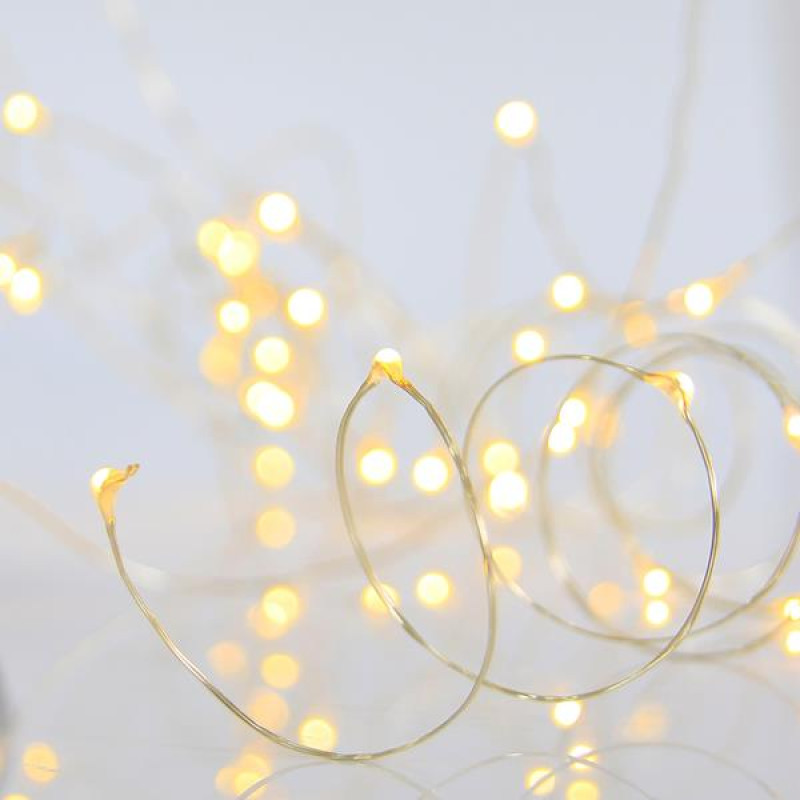 ΣΕΙΡΑ, 50 MINI LED, ΜΠΑΤΑΡΙΑΣ 2xAA, TIMER, ΑΣΗΜΙ ΧΑΛΚΙΝΟ ΚΑΛΩΔΙΟ, ΘΕΡΜΟ ΛΕΥΚΟ LED ΑΝΑ 10cm, ΠΡΟΕΚΤΑΣΗ ΠΑΡΟΧΗΣ 10cm, IP20 (DISPLAY BOX 24τμχ)