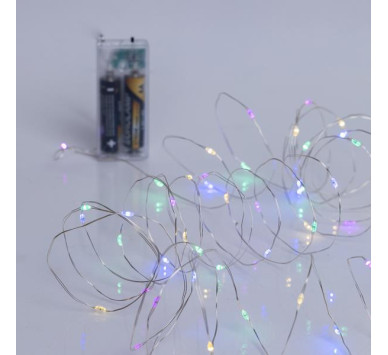 ΣΕΙΡΑ, 50 MINI LED, ΜΠΑΤΑΡΙΑΣ 2xAA, TIMER, ΑΣΗΜΙ ΧΑΛΚΙΝΟ ΚΑΛΩΔΙΟ, ΧΡΩΜΑΤΙΣΤΟ ΟΠΑΛ LED ΑΝΑ 10cm, ΠΡΟΕΚΤΑΣΗ ΠΑΡΟΧΗΣ 10cm, IP20 (DISPLAY BOX 24τμχ)