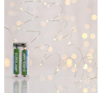 ΣΕΙΡΑ, 50 MINI LED, ΜΠΑΤΑΡΙΑΣ 3xAA, ΧΡΟΝΟΔΙΑΚΟΠΤΗ, ΑΣΗΜΙ ΧΑΛΚΙΝΟ ΚΑΛΩΔΙΟ, ΘΕΡΜΟ ΛΕΥΚΟ LED ANA 10cm, ΠΡΟΕΚΤΑΣΗ ΠΑΡΟΧΗΣ 10cm, IP20