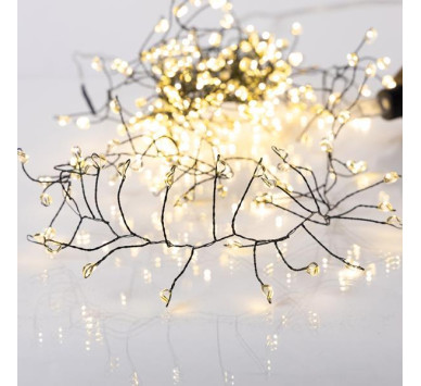CLUSTER 3m, 240 MINI LED ΣΕ ΣΙΛΙΚΟΝΗ, ΜΕΤΑΣΧΗΜΑΤΙΣΤΗ, ΣΤΑΘΕΡΟ, ΠΡΑΣΙΝΟ ΧΑΛΚΙΝΟ ΚΑΛΩΔΙΟ, ΘΕΡΜΟ ΛΕΥΚΟ LED, ΠΡΟΕΚΤΑΣΗ ΠΑΡΟΧΗΣ 3m, IP44