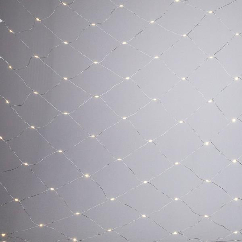 ΔΙΧΤΥ, 150 MINI MILKY LED, 27V ΜΕΤΑΣΧΗΜΑΤΙΣΤΗ, ΣΤΑΘΕΡΟ, ΔΙΑΦΑΝΟ ΠΛΑΚΕ ΧΑΛΚΙΝΟ ΚΑΛΩΔΙΟ, ΘΕΡΜΟ ΛΕΥΚΟ LED (H250 x W200cm), ΠΡΟΕΚΤΑΣΗ ΠΑΡΟΧΗΣ 5m, IP44