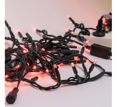 ΣΕΙΡΑ, 100 LED 5mm ΜΕ ΚΑΛΥΜΜΑ, 230V, 3 ΕΠΕΚΤΑΣΕΙΣ ΕΩΣ 9 ΣΕΤ, ΠΡΑΣΙΝΟ ΚΑΟΥΤΣΟΥΚ ΚΑΛΩΔΙΟ, 90 ΚΟΚΚΙΝΑ LED + 10 ΘΕΡΜΑ ΛΕΥΚΑ FLASH LED ANA 10cm, ΠΡΟΕΚΤΑΣΗ ΠΑΡΟΧΗΣ 1.5m, IP65