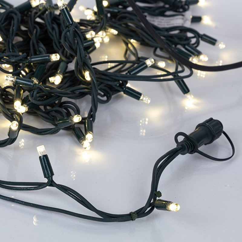 ΣΕΙΡΑ, 100 LED 5mm ΜΕ ΚΑΛΥΜΜΑ, 230V, 2 ΕΠΕΚΤΑΣΕΙΣ ΕΩΣ 9 ΣΕΤ, ΠΡΑΣΙΝΟ ΚΑΟΥΤΣΟΥΚ ΚΑΛΩΔΙΟ, DAYLIGHT LED ΑΝΑ 10cm, IΡ65 (ΧΩΡΙΣ ΠΡΟΕΚΤΑΣΗ ΠΑΡΟΧΗΣ)