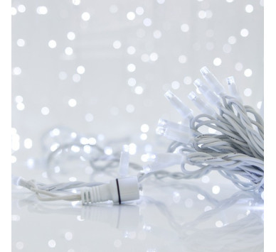 ΣΕΙΡΑ, 100 LED 5mm ΜΕ ΚΑΛΥΜΜΑ, 230V, 2 ΕΠΕΚΤΑΣΕΙΣ ΕΩΣ 9 ΣΕΤ, ΛΕΥΚΟ ΚΑΟΥΤΣΟΥΚ ΚΑΛΩΔΙΟ, ΛΕΥΚΟ LED ΑΝΑ 10cm, ΙΡ65 (ΧΩΡΙΣ ΠΡΟΕΚΤΑΣΗ ΠΑΡΟΧΗΣ)