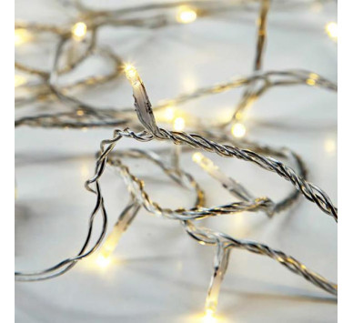 ΣΕΙΡΑ, 50 LED 5mm, ΜΠΑΤΑΡΙΑΣ 3xAA, ΔΙΑΦΑΝΟ PVC ΚΑΛΩΔΙΟ, ΘΕΡΜΟ ΛΕΥΚΟ LED ΑΝΑ 10cm, ΠΡΟΕΚΤΑΣΗ ΠΑΡΟΧΗΣ 50cm, IP20