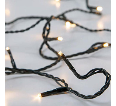 ΣΕΙΡΑ, 50 LED 5mm, ΜΠΑΤΑΡΙΑΣ 3xAA, ΠΡΑΣΙΝΟ PVC ΚΑΛΩΔΙΟ, ΘΕΡΜΟ ΛΕΥΚΟ LED ΑΝΑ 10cm, ΠΡΟΕΚΤΑΣΗ ΠΑΡΟΧΗΣ 50cm, IP20