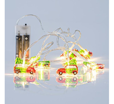 ΣΕΙΡΑ, 10 LED 5mm, ΑΚΡΥΛΙΚΑ ΑΥΤΟΚΙΝΗΤΑ 3.7cm, ΜΠΑΤΑΡΙΑΣ 2xAA, ΔΙΑΦΑΝΟ PVC ΚΑΛΩΔΙΟ, ΘΕΡΜΟ ΛΕΥΚΟ LED ANA 10cm, ΠΡΟΕΚΤΑΣΗ ΠΑΡΟΧΗΣ 50cm, IP20