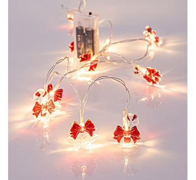 ΣΕΙΡΑ, 10 LED 5mm, 5 ΑΚΡΥΛΙΚΕΣ ΚΑΜΠΑΝΕΣ 4cm & 5 ΖΑΧΑΡΩΤΑ 3.9cm, ΜΠΑΤΑΡΙΑΣ 2xAA, ΔΙΑΦΑΝΟ PVC ΚΑΛΩΔΙΟ, ΘΕΡΜΟ ΛΕΥΚΟ LED ANA 10cm, ΠΡΟΕΚΤΑΣΗ ΠΑΡΟΧΗΣ 50cm, IP20