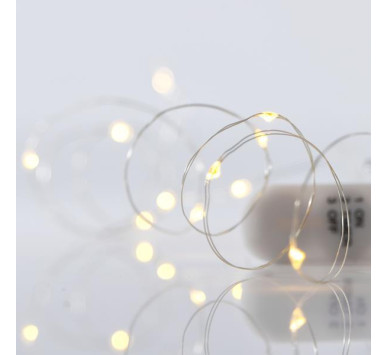 ΣΕΙΡΑ, 12 MINI LED, ΜΠΑΤΑΡΙΑΣ 2xCR2032, ΑΣΗΜΙ ΧΑΛΚΙΝΟ ΚΑΛΩΔΙΟ, ΘΕΡΜΟ ΛΕΥΚΟ LED ΑΝΑ 10cm, ΠΡΟΕΚΤΑΣΗ ΠΑΡΟΧΗΣ 10cm, IP20