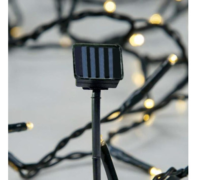 ΣΕΙΡΑ, 96 LED 5mm, ΗΛΙΑΚΟ ΣΥΛΛΕΚΤΗ ΜΕ ΑΙΣΘΗΤΗΡΑ ΦΩΤΟΣ, ΠΡΑΣΙΝΟ PVC ΚΑΛΩΔΙΟ, ΘΕΡΜΟ ΛΕΥΚΟ LED ΑΝΑ 10cm, ΠΡΟΕΚΤΑΣΗ ΠΑΡΟΧΗΣ 1m, IP44