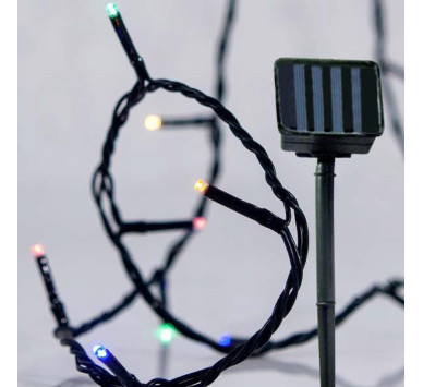 ΣΕΙΡΑ, 96 LED 5mm, ΗΛΙΑΚΟ ΣΥΛΛΕΚΤΗ ΜΕ ΑΙΣΘΗΤΗΡΑ ΦΩΤΟΣ, ΠΡΑΣΙΝΟ PVC ΚΑΛΩΔΙΟ, ΧΡΩΜΑΤΙΣΤΟ LED ΑΝΑ 10cm, ΠΡΟΕΚΤΑΣΗ ΠΑΡΟΧΗΣ 1m, IP44