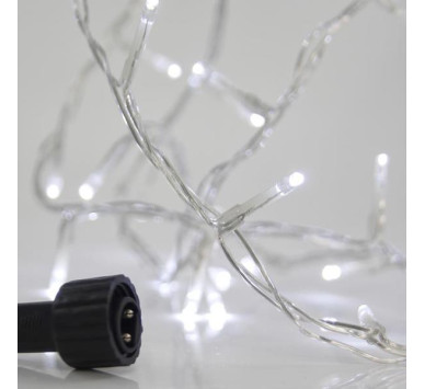 ΣΕΙΡΑ, 100 LED 3mm, 31V ΜΕΤΑΣΧΗΜΑΤΙΣΤΗ, 4 ΕΠΕΚΤΑΣΕΙΣ ΕΩΣ 3 ΣΕΤ, ΔΙΑΦΑΝΟ PVC ΚΑΛΩΔΙΟ, ΛΕΥΚΟ LED ΑΝΑ 5cm, ΠΡΟΕΚΤΑΣΗ ΠΑΡΟΧΗΣ 3m, ΙP44