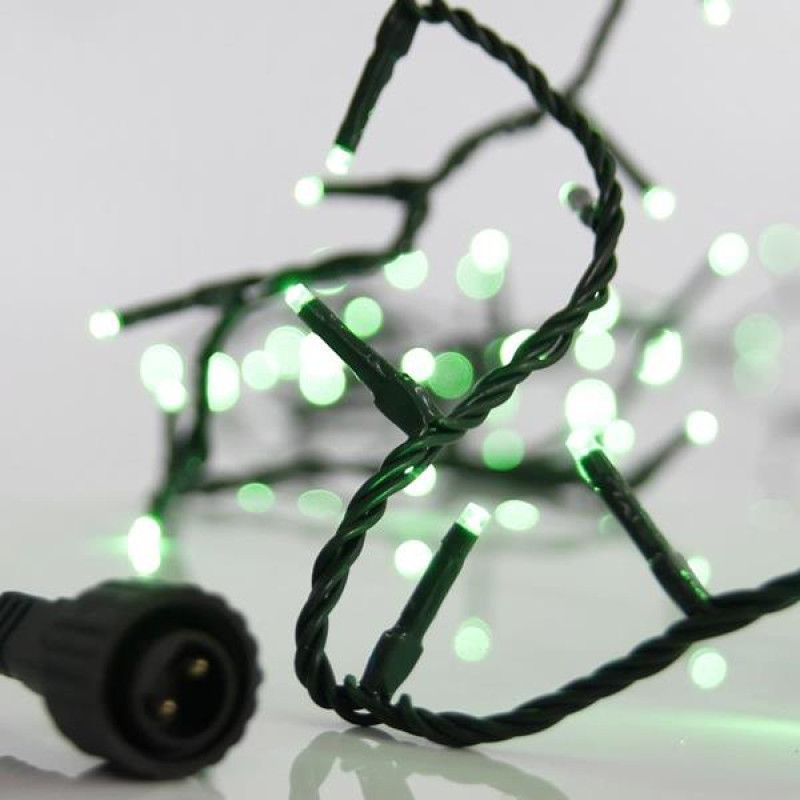 ΣΕΙΡΑ, 100 LED 3mm, 31V ΜΕΤΑΣΧΗΜΑΤΙΣΤΗ, 4 ΕΠΕΚΤΑΣΕΙΣ ΕΩΣ 3 ΣΕΤ, ΠΡΑΣΙΝΟ PVC ΚΑΛΩΔΙΟ, ΠΡΑΣΙΝΟ LED ΑΝΑ 5cm, ΠΡΟΕΚΤΑΣΗ ΠΑΡΟΧΗΣ 3m, ΙΡ44