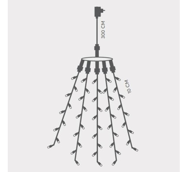 ΧΤΑΠΟΔΙ, 175 LED 3mm, 31V ΜΕΤΑΣΧΗΜΑΤΙΣΤΗ, ΠΡΑΣΙΝΟ PVC ΚΑΛΩΔΙΟ, ΘΕΡΜΟ ΛΕΥΚΟ LED ANA 10cm (5 ΣΕΙΡΕΣ x 35 LED), ΠΡΟΕΚΤΑΣΗ ΠΑΡΟΧΗΣ 3m, ΙΡ44