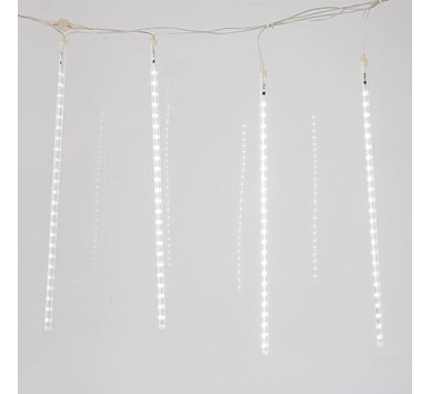 SNOWDROP, 240 LED, ΜΕΤΑΣΧΗΜΑΤΙΣΤΗ, 4 ΕΠΕΚΤΑΣΕΙΣ ΕΩΣ 3 ΣΕΤ, ΔΙΑΦΑΝΟ PVC ΚΑΛΩΔΙΟ, 5 ΣΩΛΗΝΕΣ 50cm ΜΕ ΛΕΥΚΟ LED, ΠΡΟΕΚΤΑΣΗ ΠΑΡΟΧΗΣ 5m, IP44