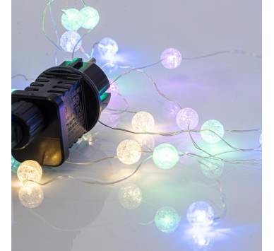 ΚΟΥΡΤΙΝΑ, 140 MINI LED, ΚΡΑΚΕΛΕ ΜΠΑΛΕΣ 1.3cm, 31V ΜΕΤΑΣΧΗΜΑΤΙΣΤΗ, 4 ΕΠΕΚΤΑΣΕΙΣ ΕΩΣ 3 ΣΕΤ, ΑΣΗΜΙ ΧΑΛΚΙΝΟ ΚΑΛΩΔΙΟ, ΧΡΩΜΑΤΙΣΤΟ LED (H150 x W100cm, 20 ΣΕΙΡΕΣ x 12 LED), ΠΡΟΕΚΤΑΣΗ ΠΑΡΟΧΗΣ 3m, IP44