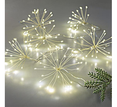 ΜΠΟΥΚΕΤΑΚΙΑ, 120 MINI LED, 4.5V ΜΕΤΑΣΧΗΜΑΤΙΣΤΗ, ΑΣΗΜΙ ΧΑΛΚΙΝΟ ΚΑΛΩΔΙΟ, ΘΕΡΜΟ ΛΕΥΚΟ LED ΑΝΑ 30cm (6 ΜΠΟΥΚΕΤΑ x 20 LED), ΠΡΟΕΚΤΑΣΗ ΠΑΡΟΧΗΣ 3m, IP44