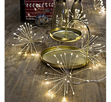 ΜΠΟΥΚΕΤΑΚΙΑ, 120 MINI LED, ΜΠΑΤΑΡΙΑΣ 3xAA, ΧΡΟΝΟΔΙΑΚΟΠΤΗ, ΑΣΗΜΙ ΧΑΛΚΙΝΟ ΚΑΛΩΔΙΟ, ΘΕΡΜΟ ΛΕΥΚΟ LED (6 ΜΠΟΥΚΕΤΑ ΑΝΑ 30cm x 20 LED), ΠΡΟΕΚΤΑΣΗ ΠΑΡΟΧΗΣ 50cm, IP44