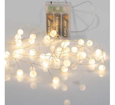 ΣΕΙΡΑ, 40 MINI LED, ΠΛΑΣΤΙΚΕΣ ΜΠΑΛΙΤΣΕΣ, ΜΠΑΤΑΡΙΑΣ 3xAA, ΧΡΟΝΟΔΙΑΚΟΠΤΗ, ΘΕΡΜΟ ΛΕΥΚΟ LED ΑΝΑ 3.5cm, ΠΡΟΕΚΤΑΣΗ ΠΑΡΟΧΗΣ 50cm, IP20