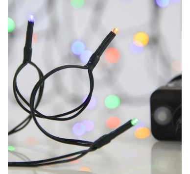 ΣΕΙΡΑ, 100 LED 3mm, 31V ΜΕΤΑΣΧΗΜΑΤΙΣΤΗ, 8 ΠΡΟΓΡΑΜΜΑΤΑ & ΜΝΗΜΗ, ΠΡΑΣΙΝΟ PVC ΚΑΛΩΔΙΟ, ΧΡΩΜΑΤΙΣΤΟ LED ΑΝΑ 5cm, ΠΡΟΕΚΤΑΣΗ ΠΑΡΟΧΗΣ 3m, ΙΡ44
