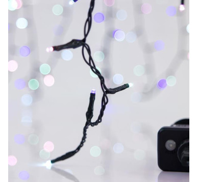 ΣΕΙΡΑ, 100 LED 3mm, 31V ΜΕΤΑΣΧΗΜΑΤΙΣΤΗ, 8 ΠΡΟΓΡΑΜΜΑΤΑ & ΜΝΗΜΗ, ΠΡΑΣΙΝΟ PVC ΚΑΛΩΔΙΟ, OPAL ΧΡΩΜΑΤΙΣΤΟ LED ΑΝΑ 5cm, ΠΡΟΕΚΤΑΣΗ ΠΑΡΟΧΗΣ 3m, ΙΡ44