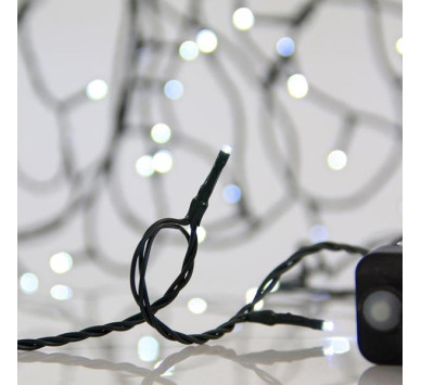 ΣΕΙΡΑ, 300 LED 3mm, 31V ΜΕΤΑΣΧΗΜΑΤΙΣΤΗ, 8 ΠΡΟΓΡΑΜΜΑΤΑ & ΜΝΗΜΗ, ΠΡΑΣΙΝΟ PVC ΚΑΛΩΔΙΟ, ΛΕΥΚΟ LED ΑΝΑ 5cm, ΠΡΟΕΚΤΑΣΗ ΠΑΡΟΧΗΣ 3m, ΙΡ44