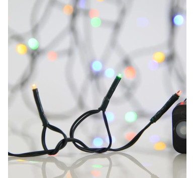 ΣΕΙΡΑ, 300 LED 3mm, 31V ΜΕΤΑΣΧΗΜΑΤΙΣΤΗ, 8 ΠΡΟΓΡΑΜΜΑΤΑ & ΜΝΗΜΗ, ΠΡΑΣΙΝΟ PVC ΚΑΛΩΔΙΟ, ΧΡΩΜΑΤΙΣΤΟ LED ΑΝΑ 5cm, ΠΡΟΕΚΤΑΣΗ ΠΑΡΟΧΗΣ 3m, ΙΡ44