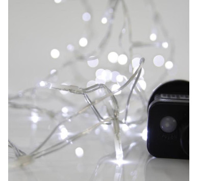 ΣΕΙΡΑ, 100 LED 3mm, 31V ΜΕΤΑΣΧΗΜΑΤΙΣΤΗ, 8 ΠΡΟΓΡΑΜΜΑΤΑ & ΜΝΗΜΗ, ΔΙΑΦΑΝΟ PVC ΚΑΛΩΔΙΟ, ΛΕΥΚΟ LED ΑΝΑ 5cm, ΠΡΟΕΚΤΑΣΗ ΠΑΡΟΧΗΣ 3m, ΙΡ44