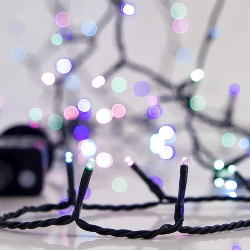 ΣΕΙΡΑ, 700 LED 3mm, 31V ΜΕΤΑΣΧΗΜΑΤΙΣΤΗ, 8 ΠΡΟΓΡΑΜΜΑΤΑ & ΜΝΗΜΗ, ΠΡΑΣΙΝΟ PVC ΚΑΛΩΔΙΟ, OPAL ΧΡΩΜΑΤΙΣΤΟ LED ΑΝΑ 5cm, ΠΡΟΕΚΤΑΣΗ ΠΑΡΟΧΗΣ 3m, ΙΡ44
