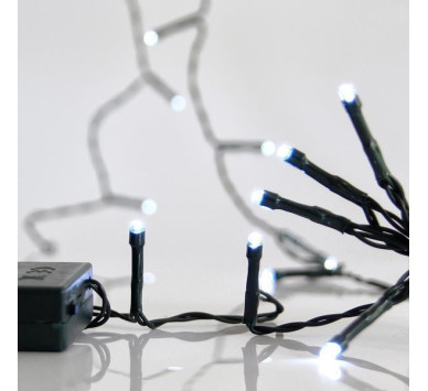 ΣΕΙΡΑ, 50 LED 5mm, ΜΠΑΤΑΡΙΑΣ 3xAA, ΧΡΟΝΟΔΙΑΚΟΠΤΗΣ, ΠΡΑΣΙΝΟ PVC ΚΑΛΩΔΙΟ, ΛΕΥΚΟ LED ΑΝΑ 10cm, ΠΡΟΕΚΤΑΣΗ ΠΑΡΟΧΗΣ 50cm, IP20