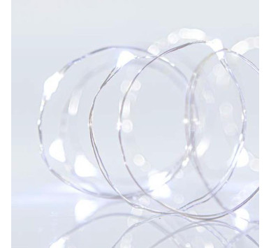 ΣΕΙΡΑ, 100 MINI LED, ΜΕΤΑΣΧΗΜΑΤΙΣΤΗ, ΣΤΑΘΕΡΟ, ΑΣΗΜΙ ΧΑΛΚΙΝΟ ΚΑΛΩΔΙΟ, ΛΕΥΚΟ LED ANA 10cm, ΠΡΟΕΚΤΑΣΗ ΠΑΡΟΧΗΣ 5m, ΙΡ44