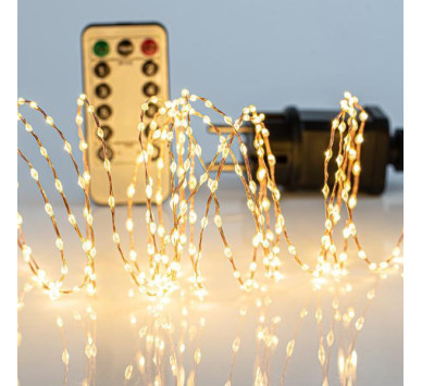 ΣΕΙΡΑ, 300 MINI LED, ΜΕΤΑΣΧΗΜΑΤΙΣΤΗ, ΣΤΑΘΕΡΟ, ΤΗΛΕΧΕΙΡΙΣΤΗΡΙΟ (ON/OFF, TIMER, DIMMER), ΜΠΡΟΝΖΕ ΧΑΛΚΙΝΟ ΚΑΛΩΔΙΟ, ΘΕΡΜΟ ΛΕΥΚΟ LED ANA 1.5cm, ΠΡΟΕΚΤΑΣΗ ΠΑΡΟΧΗΣ 3m, ΙΡ44