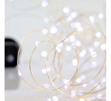 ΣΕΙΡΑ, 100 MINI LED, ΜΕΤΑΣΧΗΜΑΤΙΣΤΗ, 8 ΠΡΟΓΡΑΜΜΑΤΑ & ΜΝΗΜΗ, ΑΣΗΜΙ ΧΑΛΚΙΝΟ ΚΑΛΩΔΙΟ, ΛΕΥΚΟ LED ANA 10cm, ΠΡΟΕΚΤΑΣΗ ΠΑΡΟΧΗΣ 5m, ΙΡ44