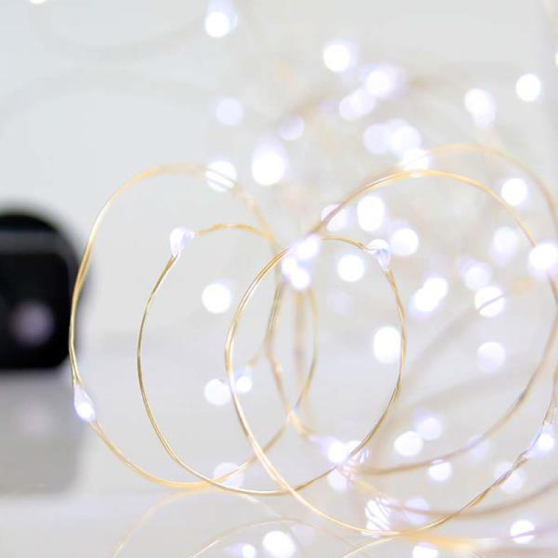 ΣΕΙΡΑ, 100 MINI LED, ΜΕΤΑΣΧΗΜΑΤΙΣΤΗ, 8 ΠΡΟΓΡΑΜΜΑΤΑ & ΜΝΗΜΗ, ΑΣΗΜΙ ΧΑΛΚΙΝΟ ΚΑΛΩΔΙΟ, ΛΕΥΚΟ LED ANA 10cm, ΠΡΟΕΚΤΑΣΗ ΠΑΡΟΧΗΣ 5m, ΙΡ44