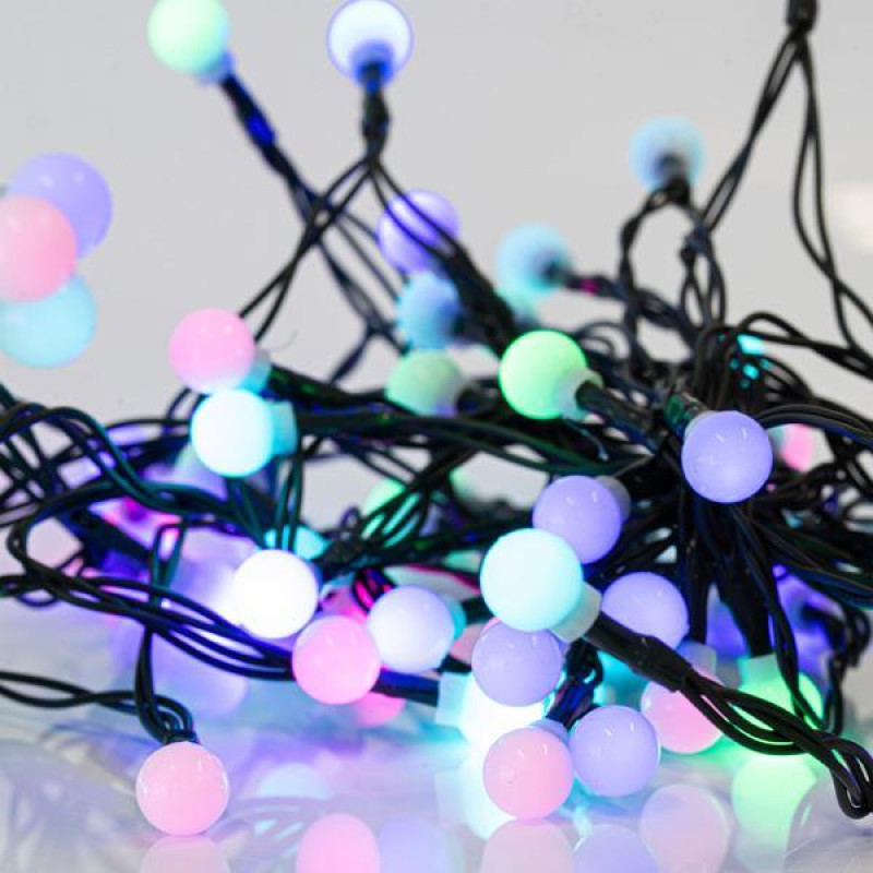 ΣΕΙΡΑ, 40 LED 5mm, 4.5V ΜΕΤΑΣΧΗΜΑΤΙΣΤΗ, ΛΕΥΚΕΣ ΜΠΑΛΕΣ Φ1.20cm, ΣΤΑΘΕΡΟ, ΠΡΑΣΙΝΟ PVC ΚΑΛΩΔΙΟ, MULTI LED ΑΝΑ 10cm, ΠΡΟΕΚΤΑΣΗ ΠΑΡΟΧΗΣ 3m, IP44