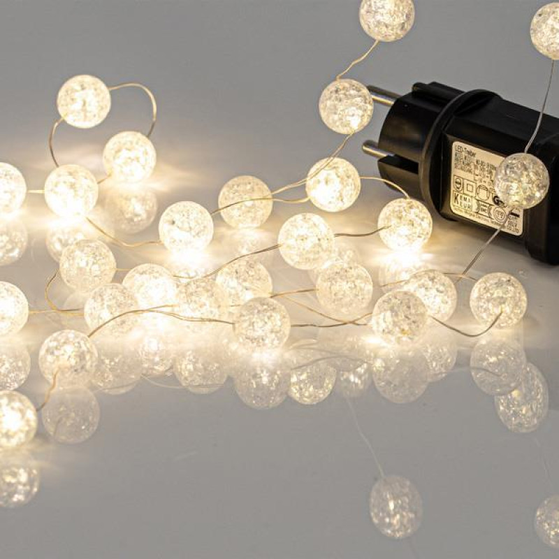 ΣΕΙΡΑ, 100 MINI LED, ΑΚΡΥΛΙΚΕΣ ΜΠΑΛΙΤΣΕΣ Φ2cm, 4.5V ΜΕΤΑΣΧΗΜΑΤΙΣΤΗ, ΣΤΑΘΕΡΟ, ΑΣΗΜΙ ΧΑΛΚΙΝΟ ΚΑΛΩΔΙΟ, DAYLIGHT LED ΑΝΑ 5cm, ΠΡΟΕΚΤΑΣΗ ΠΑΡΟΧΗΣ 3m, IP44
