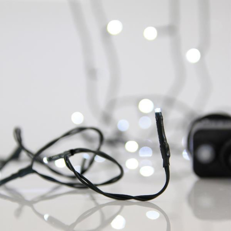 ΣΕΙΡΑ, 50 LED 3mm, 4.5V ΜΕΤΑΣΧΗΜΑΤΙΣΤΗ, 8 ΠΡΟΓΡΑΜΜΑΤΑ & ΜΝΗΜΗ, ΠΡΑΣΙΝΟ PVC ΚΑΛΩΔΙΟ, ΛΕΥΚΟ LED ΑΝΑ 5cm, ΠΡΟΕΚΤΑΣΗ ΠΑΡΟΧΗΣ 3m, IP44