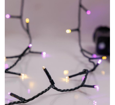 ΣΕΙΡΑ, 240 LED 3mm, 31V ΜΕΤΑΣΧΗΜΑΤΙΣΤΗ, 8 ΠΡΟΓΡΑΜΜΑΤΑ & ΜΝΗΜΗ, ΠΡΑΣΙΝΟ PVC ΚΑΛΩΔΙΟ, ΘΕΡΜΟ ΛΕΥΚΟ & ΜΩΒ LED (ΕΝΑΛΛΑΞ) ΑΝΑ 5cm, ΠΡΟΕΚΤΑΣΗ ΠΑΡΟΧΗΣ 3m, IP44