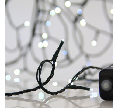 ΣΕΙΡΑ, 300 LED 3mm, 31V ΜΕΤΑΣΧΗΜΑΤΙΣΤΗ, 8 ΠΡΟΓΡΑΜΜΑΤΑ & ΜΝΗΜΗ, ΠΡΑΣΙΝΟ PVC ΚΑΛΩΔΙΟ, ΛΕΥΚΟ LED ΑΝΑ 5cm, ΠΡΟΕΚΤΑΣΗ ΠΑΡΟΧΗΣ 3m, ΙΡ44