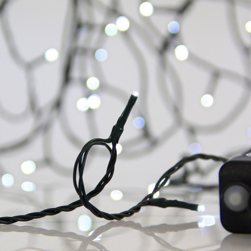ΣΕΙΡΑ, 300 LED 3mm, 31V ΜΕΤΑΣΧΗΜΑΤΙΣΤΗ, 8 ΠΡΟΓΡΑΜΜΑΤΑ & ΜΝΗΜΗ, ΠΡΑΣΙΝΟ PVC ΚΑΛΩΔΙΟ, ΛΕΥΚΟ LED ΑΝΑ 5cm, ΠΡΟΕΚΤΑΣΗ ΠΑΡΟΧΗΣ 3m, ΙΡ44
