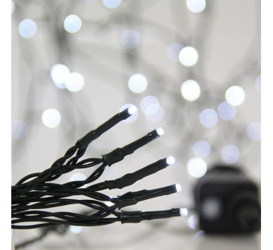 ΣΕΙΡΑ, 700 LED 3mm, 31V ΜΕΤΑΣΧΗΜΑΤΙΣΤΗ, 8 ΠΡΟΓΡΑΜΜΑΤΑ & ΜΝΗΜΗ, ΠΡΑΣΙΝΟ PVC ΚΑΛΩΔΙΟ, ΛΕΥΚΟ LED ΑΝΑ 5cm, ΠΡΟΕΚΤΑΣΗ ΠΑΡΟΧΗΣ 3m, ΙΡ44
