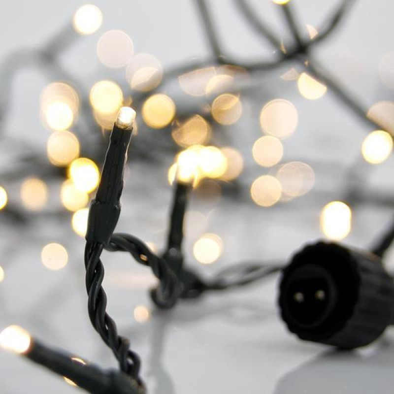 ΣΕΙΡΑ, 100 LED 3mm, 31V ΜΕΤΑΣΧΗΜΑΤΙΣΤΗ, 4 ΕΠΕΚΤΑΣEIΣ ΕΩΣ 3 ΣΕΤ, ΠΡΑΣΙΝΟ PVC ΚΑΛΩΔΙΟ, ΘΕΡΜΟ ΛΕΥΚΟ LED ΑΝΑ 5cm, ΠΡΟΕΚΤΑΣΗ ΠΑΡΟΧΗΣ 3m, ΙΡ44