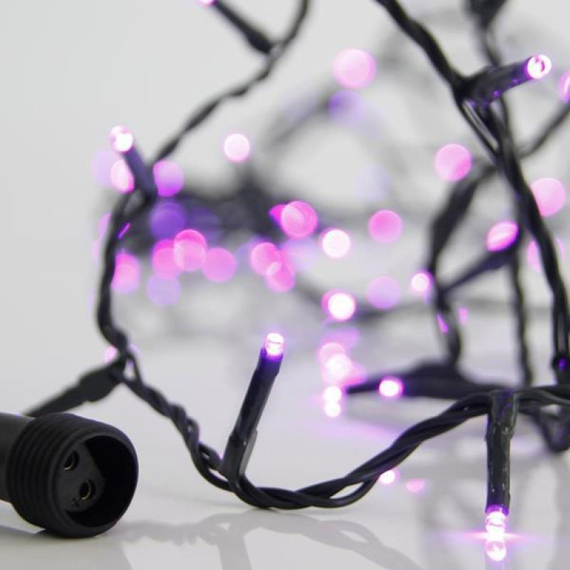 ΣΕΙΡΑ, 100 LED 3mm, 31V ΜΕΤΑΣΧΗΜΑΤΙΣΤΗ, 4 ΕΠΕΚΤΑΣΕΙΣ ΕΩΣ 3 ΣΕΤ, ΠΡΑΣΙΝΟ PVC ΚΑΛΩΔΙΟ, ΜΩΒ LED ΑΝΑ 5cm, ΠΡΟΕΚΤΑΣΗ ΠΑΡΟΧΗΣ 3m, ΙΡ44