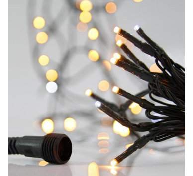 ΣΕΙΡΑ, 100 LED 3mm, 31V ΜΕΤΑΣΧΗΜΑΤΙΣΤΗ, 4 ΕΠΕΚΤΑΣΕΙΣ ΕΩΣ 3 ΣΕΤ, ΠΡΑΣΙΝΟ PVC ΚΑΛΩΔΙΟ, ΘΕΡΜΟ ΛΕΥΚΟ & 9 ΛΕΥΚΑ FLASH LED ANA 10cm, ΠΡΟΕΚΤΑΣΗ ΠΑΡΟΧΗΣ 3m, ΙΡ44