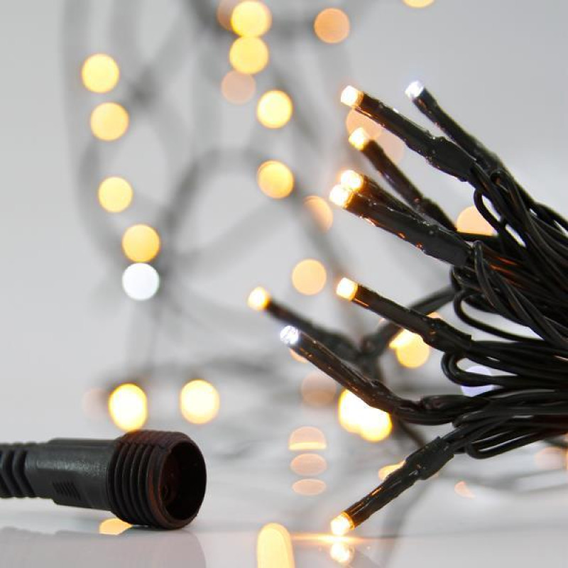 ΣΕΙΡΑ, 100 LED 3mm, 31V ΜΕΤΑΣΧΗΜΑΤΙΣΤΗ, 4 ΕΠΕΚΤΑΣΕΙΣ ΕΩΣ 3 ΣΕΤ, ΠΡΑΣΙΝΟ PVC ΚΑΛΩΔΙΟ, ΘΕΡΜΟ ΛΕΥΚΟ & 9 ΛΕΥΚΑ FLASH LED ANA 10cm, ΠΡΟΕΚΤΑΣΗ ΠΑΡΟΧΗΣ 3m, ΙΡ44