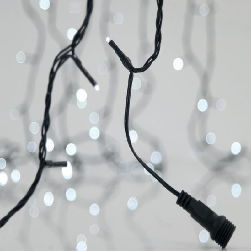 ΣΕΙΡΑ, 300 LED 3mm, 31V ΜΕΤΑΣΧΗΜΑΤΙΣΤΗ, 4 ΕΠΕΚΤΑΣΕΙΣ ΕΩΣ 3 ΣΕΤ,  ΠΡΑΣΙΝΟ PVC ΚΑΛΩΔΙΟ, ΛΕΥΚΟ LED ΑΝΑ 5cm, ΠΡΟΕΚΤΑΣΗ ΠΑΡΟΧΗΣ 3m, ΙΡ44