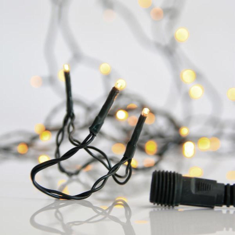 ΣΕΙΡΑ, 300 LED 3mm, 31V ΜΕΤΑΣΧΗΜΑΤΙΣΤΗ, 4 ΕΠΕΚΤΑΣΕΙΣ ΕΩΣ 3 ΣΕΤ, ΠΡΑΣΙΝΟ PVC ΚΑΛΩΔΙΟ, ΘΕΡΜΟ ΛΕΥΚΟ LED ΑΝΑ 5cm, ΠΡΟΕΚΤΑΣΗ ΠΑΡΟΧΗΣ 3m, ΙΡ44